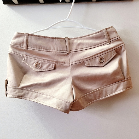 Women's Beige Satin Summer Shorts - Picture 4 of 5